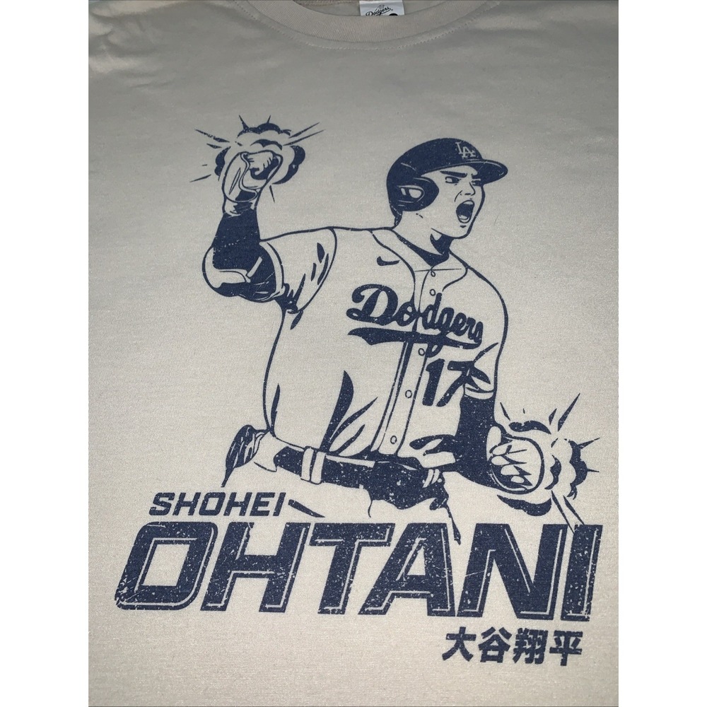 Shohei Ohtani #17 Los Angeles Dodgers MLB Beige SGA 9/21/2024 T-Shirt Men's XL
